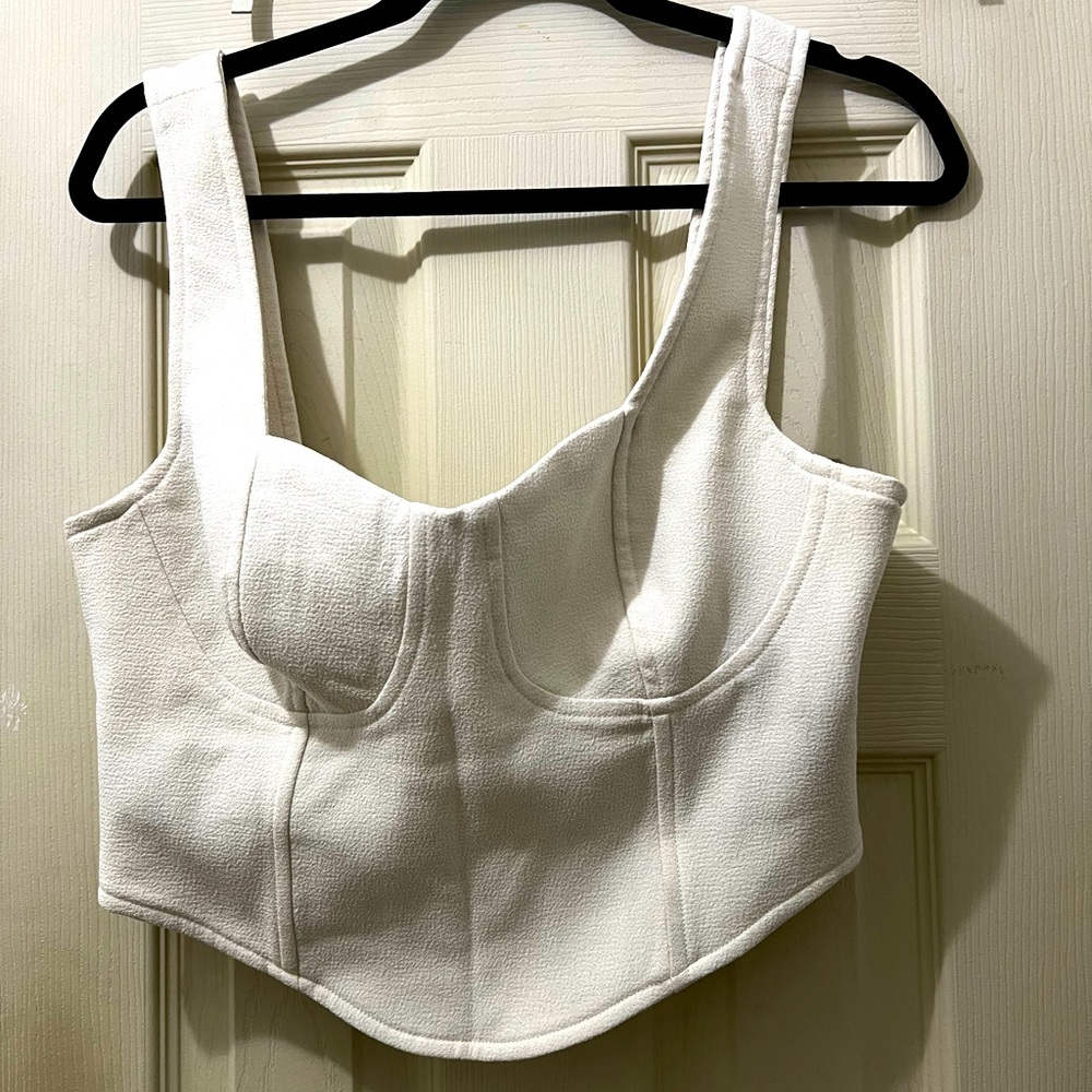 Shonda Joy Amura Cream Corset Bustier Top
